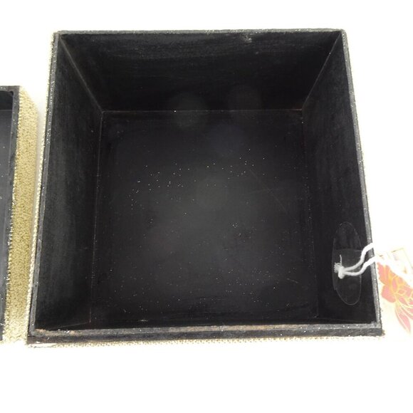 Beaded Wood Jewelry Storage Trinket Box Handcrafted Parrots Bird Theme - Picture 9 of 13